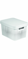 CURVER Infinity Úložný box s víkem Bílá/puntíky 17l