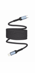 Swissten magnetický datový kabel samonavíjecí usb-c / lightning 1 m