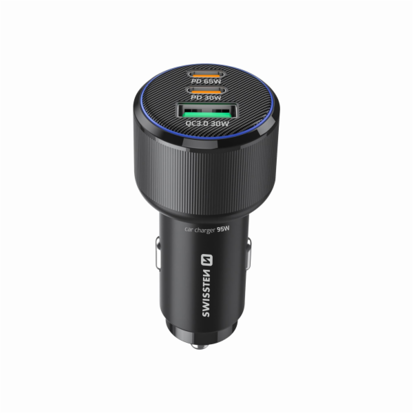 Swissten Cl Adaptér 2x USB-C PD + USB-A, 95W Černý + Kabe...