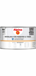 Alpina bílý lak na okna a dveře, saténový povrch, 300 ml
