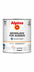 Alpina bílý lak pro venkovní použití, saténový povrch, 750 ml
