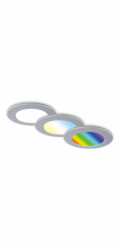 Briloner 3dílná sada LED zapuštěných koupelnových bodových světel IP65 Stmívatelné RGB CCT Chrom-matné