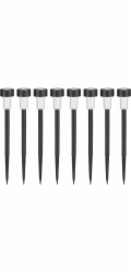 Solární LED sloupek, sada 8 kusů, O 5,5 cm x 40 cm, černý
