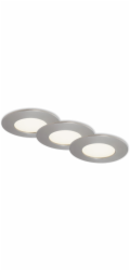 Zapuštěná LED světla Briloner Flat In, sada 3 kusů, neutrální bílá 8,5 x 2,7 cm, matný nikl
