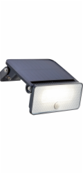 LED solární nástěnné svítidlo s PIR senzorem 8 W 1000 lm černé