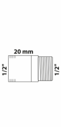 Prodloužení závitníku Kirchhoff 18,7 mm (1/2" vnitřní) x 21 mm (1/2" vnitřní) x 20 mm, bronz
