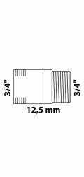 Prodlužovací kohout Kirchhoff 24,2 mm (3/4" vnitřní závit) x 26,4 mm (3/4" vnitřní závit) x 12,5 mm bez závitu