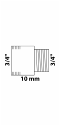Prodlužovací závitník Kirchhoff 24,2 mm (3/4" vnitřní) x 26,4 mm (3/4" vnitřní) x 10 mm bez závitu