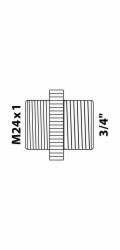 Kirchhoff adaptér 26,4 mm (3/4" vnější závit) x M24 vnější závit, chrom
