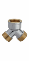 Kirchhoff 2cestný rozdělovač 24,2 mm (3/4" vnitřní závit) x 26,4 mm (3/4" vnější závit) chrom