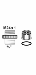Kirchhoff adaptér 26,4 mm (3/4" vnější závit) x vnější závit M24 s perlátorem, chrom