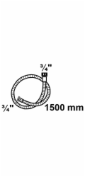 Prodloužení přívodní hadice Kirchhoff 26,4 mm (vnější závit 3/4") x 1,5 m x vnitřní závit 3/4"