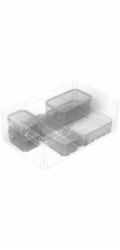 Eurobox-System Vkládací krabice systému Eurobox 1/2 horizontální pro Tauro Box 60 x 40 cm, průhledná