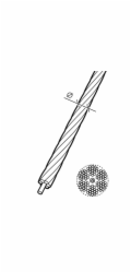 CONACORD Ocelové lano 6 x 7-FC verze O 2 mm, prodáváno v metráži