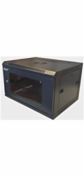 LEXI-Net 19" nástěnný rozvaděč 12U 600x450, nosnost 60 kg, skleněné dveře, rozložený, černý