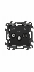 Kontakt-Simon Simon Anténní zásuvka SAT-SAT-RTV dvojitá matná černá NASK2.01/49