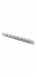 Lanberg Patch panel 24 portů 19palcová zásuvka Typ F válcovitá šedá