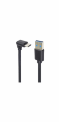 PremiumCord USB C-USB A, zahnutý, černý, 50 cm