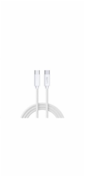WG - Datový kabel Type-C (male) na Type-C (male), 1 metr, 3 A, cotton ECO, bílá