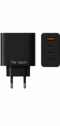 Nabíječka Teltech GaN USB / 3x USB-C 100W QC PD černá TCH-08 (36982)