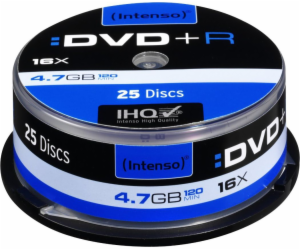 25ks Intenso DVD+R 4,7GB 16x Speed, Cakebox