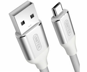 Unitek USB-A - microUSB USB kabel 1 m stříbrný (Y-C4026ASL)