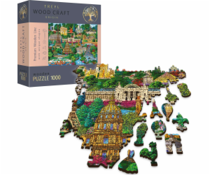 Trefl Dřevěné puzzle 1000 Francie - známá místa