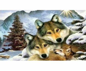 Diamantová mozaika Norimpex Wolves, rodina 1005263