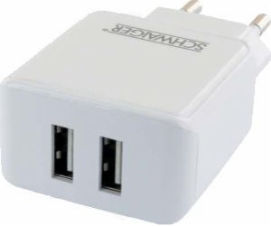 Schwaiger USB adaptér Schwaiger 230V Ladeadapter 2x USB 2...