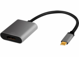 Adapter USB-C do DP/F, 4K/60Hz, Aluminiowy 0.15m 