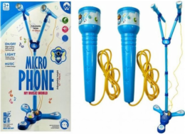 Mikrofony Lean Sport Karaoke Set Blue Stand