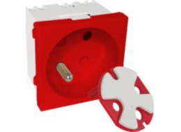 Alantec Modulární elektrická zásuvka 2P+Z, 45x45, DATA s klíčem, červená ALANTEC - ALANTEC