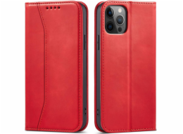 Hurtel Magnet Fancy Case Case pro iPhone 12 Pro Cover Card Wallet Stand Red