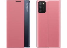 Clear View Nový kryt Sleep Case s chlopní a funkcí stojánku pro Samsung Galaxy A03s (166.5) růžový