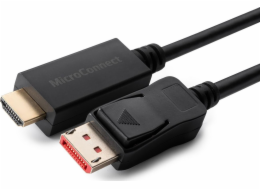 MicroConnect DisplayPort - HDMI kabel 1m černý (MC-DP-HDMI-1004K)