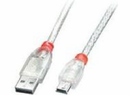Lindy USB-A - miniUSB USB kabel 2 m průhledný (41783)