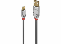 Lindy USB-A - microUSB kabel 0,5 m šedý (36650)
