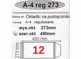 Narnia OBALY NA UČEBNICI A4, NASTAVITELNÉ Č. 12 - 273mm BALENÍ 25 ks