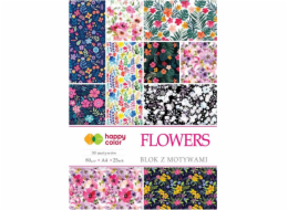 Happy Color Block s motivy květin A4/15K 80g HAPPY COLOR