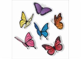 LearnHow Oboustranné okenní dekorace - Motýli 02 6 ks