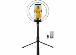 Selfie tyč LogiLink LogiLink Smartphone-Ringlicht m.Selfie-Stick-Stativ,DM 20cm