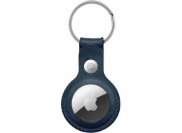 Kožené pouzdro Crong Crong s koženým kroužkem na klíče pro Apple AirTag (námořnická modrá)