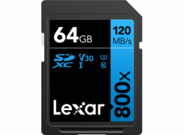 Karta Lexar Professional 800x SDXC 64 GB Class 10 UHS-I/U3 V30 (LSD0800064G-BNNNG)