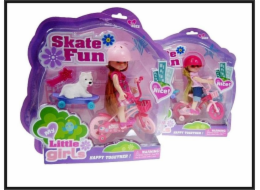 Hroší panenka na kole se psem na skateboardu (63023)