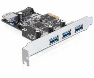 Delock PCI Express karta > 3 x externí + 1 x interní USB 3.0