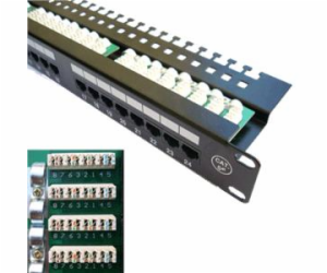 DATACOM Patch panel 24x RJ-45,Cat5e UTP, 19" s vyvázáním,...
