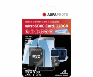 AgfaPhoto MicroSDXC UHS I  128GB Prof. High Speed U3 + Ad...
