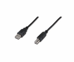 Digitus USB kabel A/samec na B/samec, 2x stíněný, černý, ...