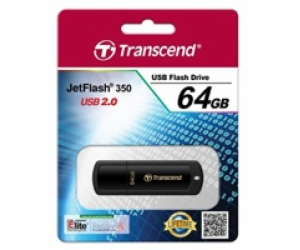 Transcend 64GB JetFlash 350, USB 2.0 flash disk, černý