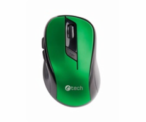 C-TECH myš WLM-02, černo-zelená, bezdrátová, 1600DPI, 6 t...